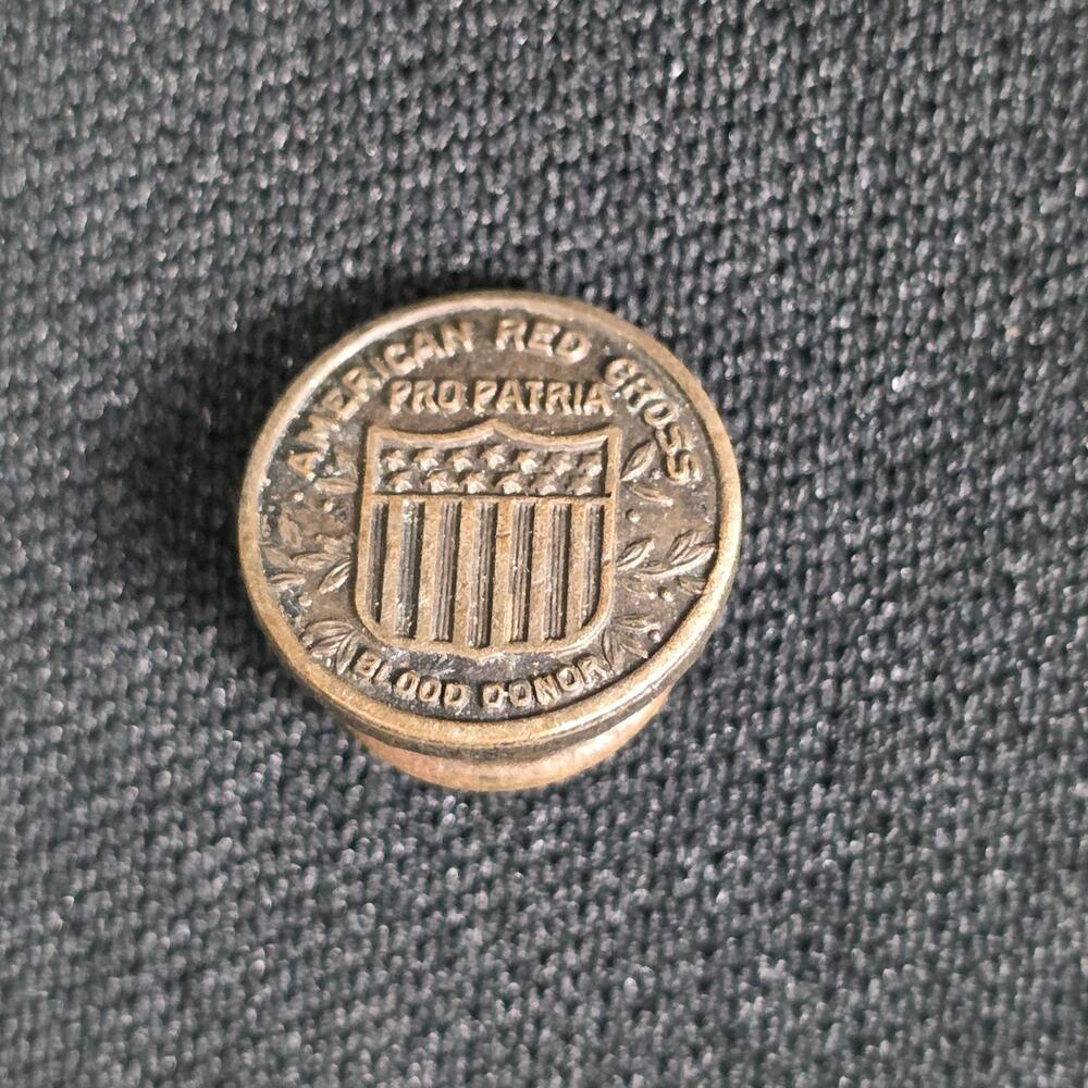 American Red Cross Blood Donor Pro Patria Screw-Back Lapel Pin Badge